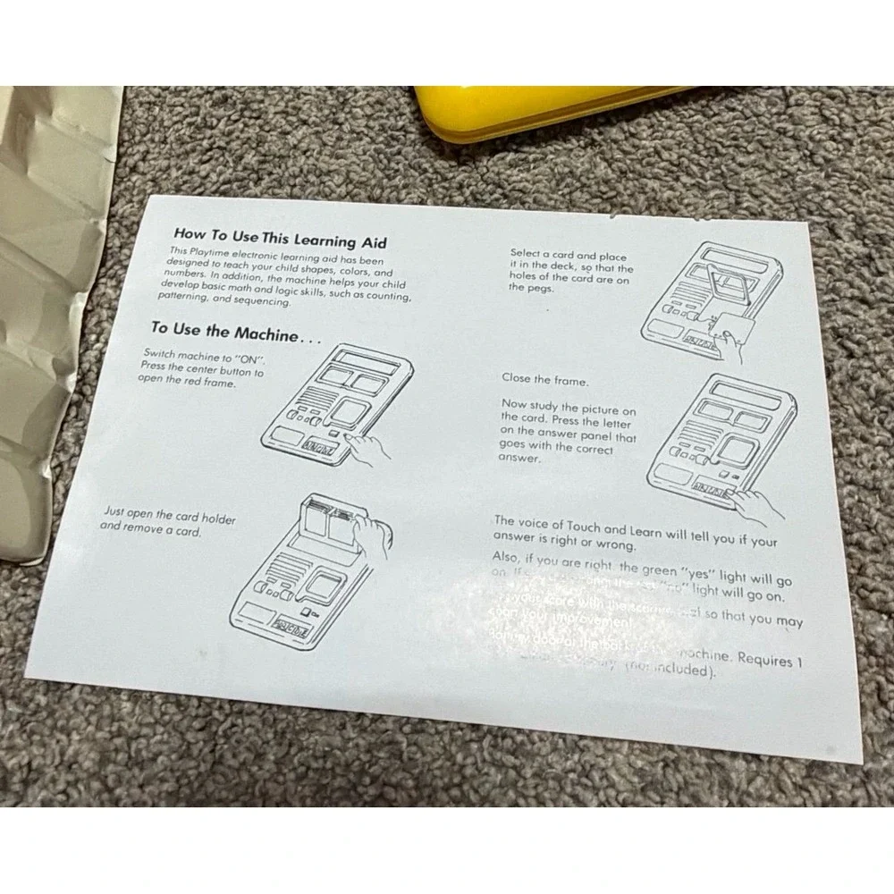 Vintage 1990 Playtime Touch & Learn My First Talking Computer Complete Box